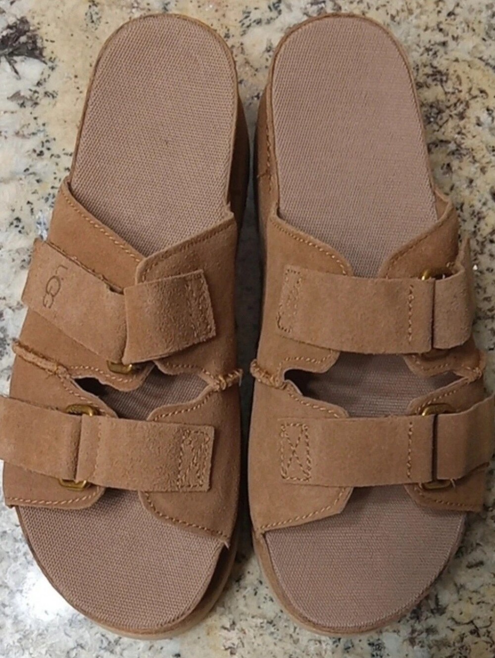 UGG Goldenstar Platform Suede Slide Sandals Size 11